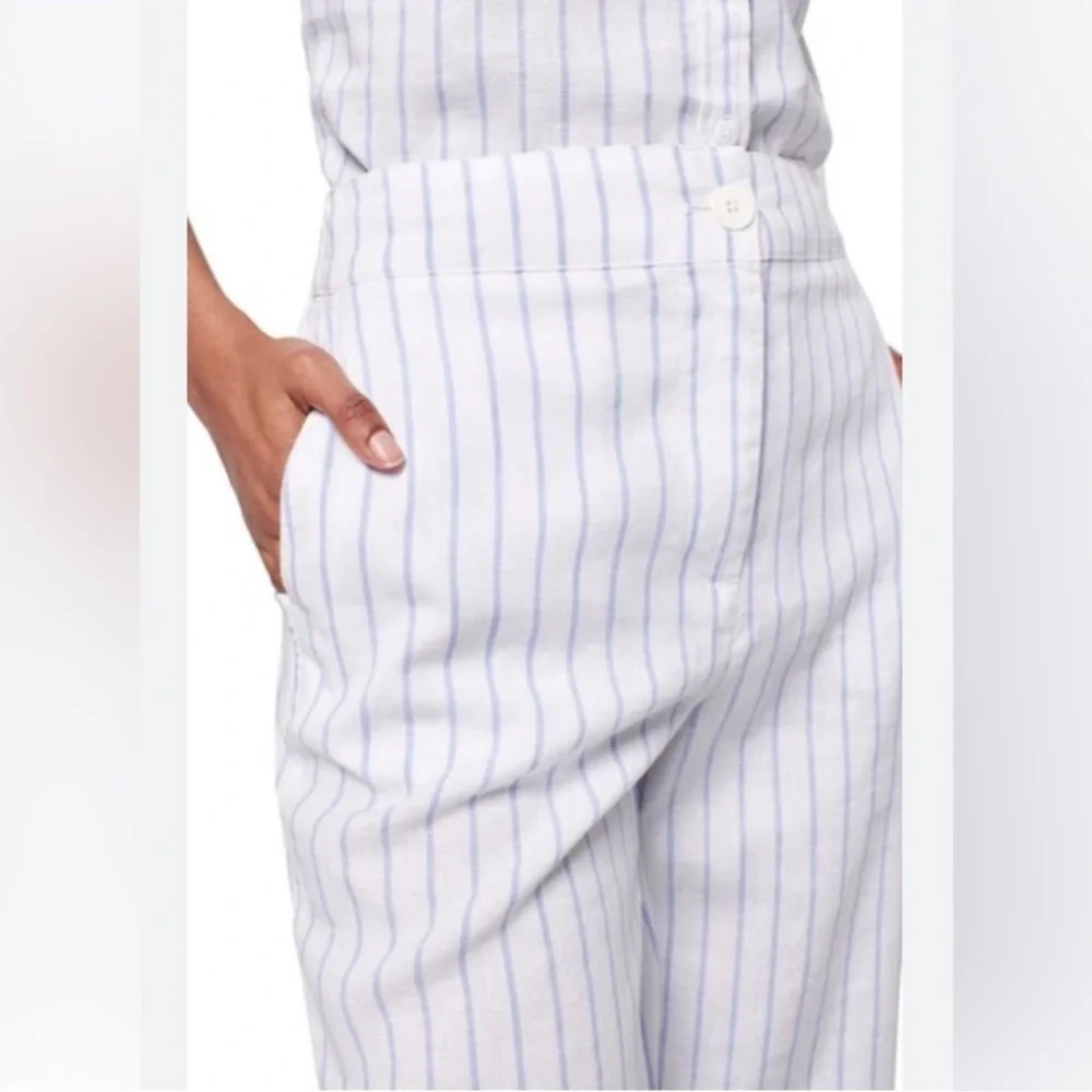 Faherty Malibu Linen Blend Pants Pier Stripe Size XL Preppy Minimalist Coastal